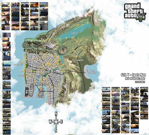 Grand Theft Auto V - Новые рекламные постеры Grand Theft Auto 5, а также фанатский вариант игровой карты